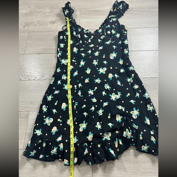 Free People Like A Lady Black Lemon Print Mini Dress - Picture 11 of 12